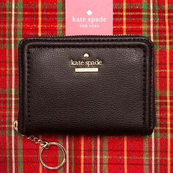 Brand New Kate Spade Dani Black Genuine Leather Patterson Drive Zippered Wallet - Picture 1 of 12